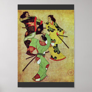 Dansa Samurai tre av Katsushige Iwasa (bäst Qu Poster