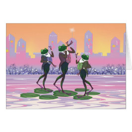 Dansa singel Party grodor Hälsningskort