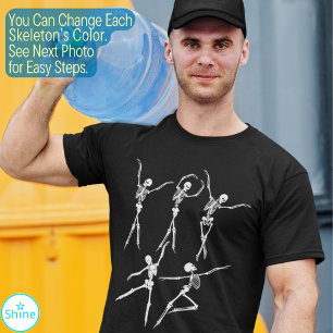 Dansa Skeleton creepy roligt ballerinas Halloween T Shirt