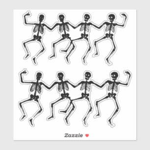 Dansa Skeleton Quartets Halloween Thunder_Cove Klistermärken