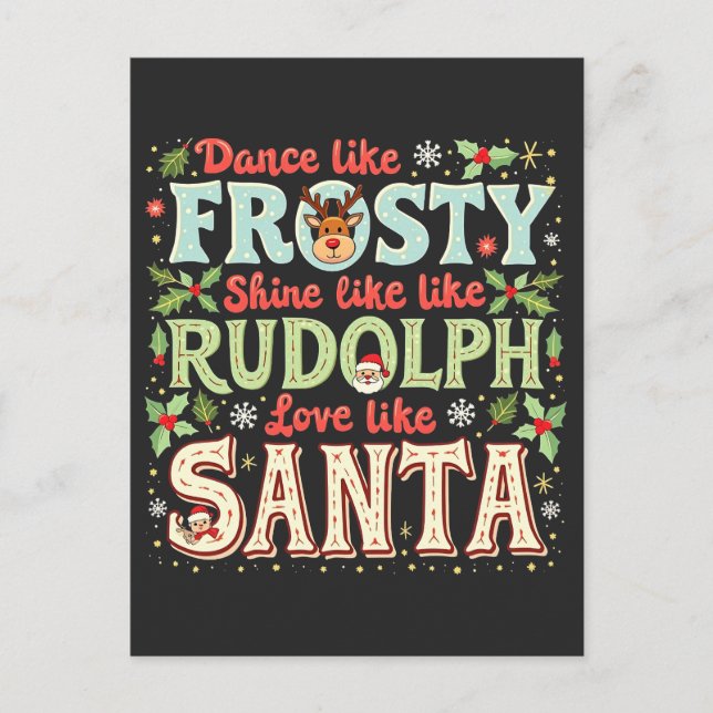 Dansa som Frost Lyser som Rudolf Kärlek  Vykort (Framsida)