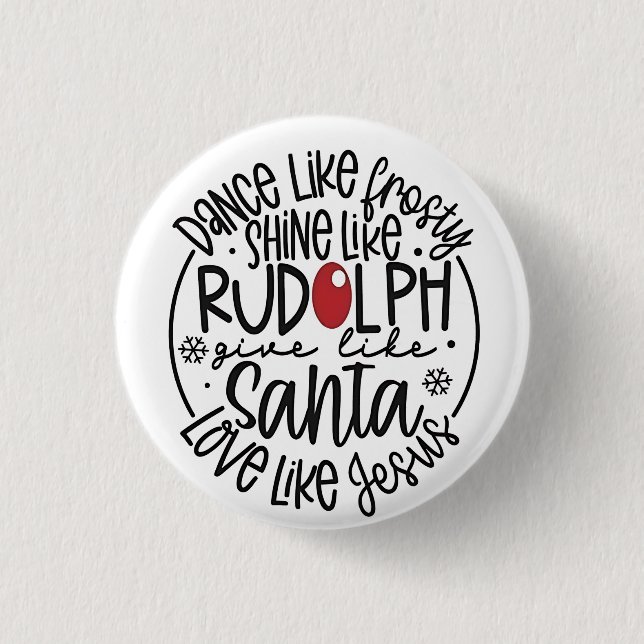 Dansa som Frosty, lysa som Rudolf jul Knapp (Framsida)