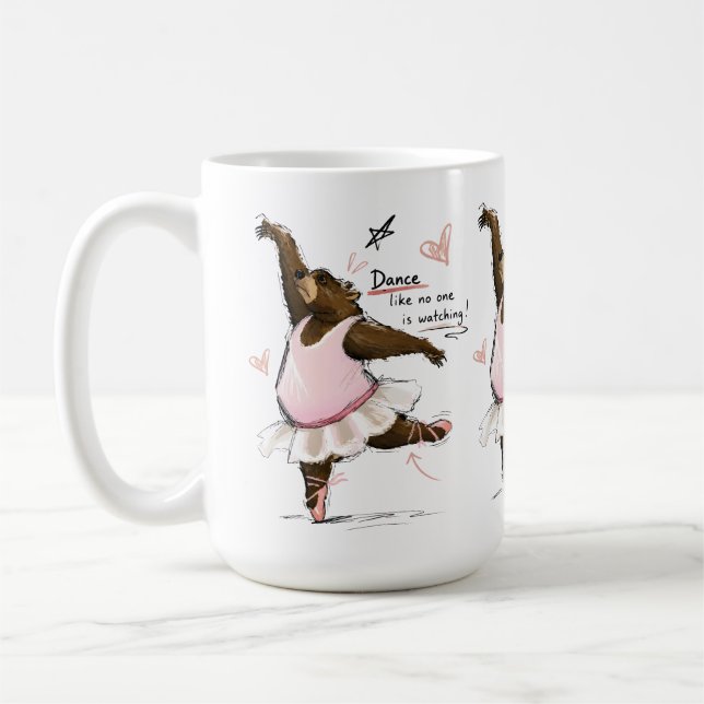 Dansa som om ingen tittar Rolig balettbjörn Kaffemugg (Vänster)