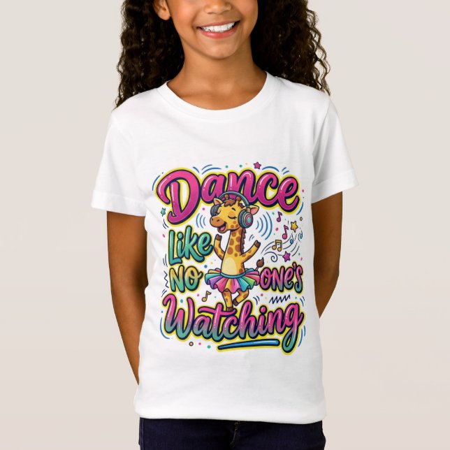 Dansa Som Om Ingen Tittar Söt Giraff T-Shirt  (Framsida)