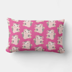 Dansa Tecknad Gris Upprepa Mönster Lumbar Pillow Lumbarkudde