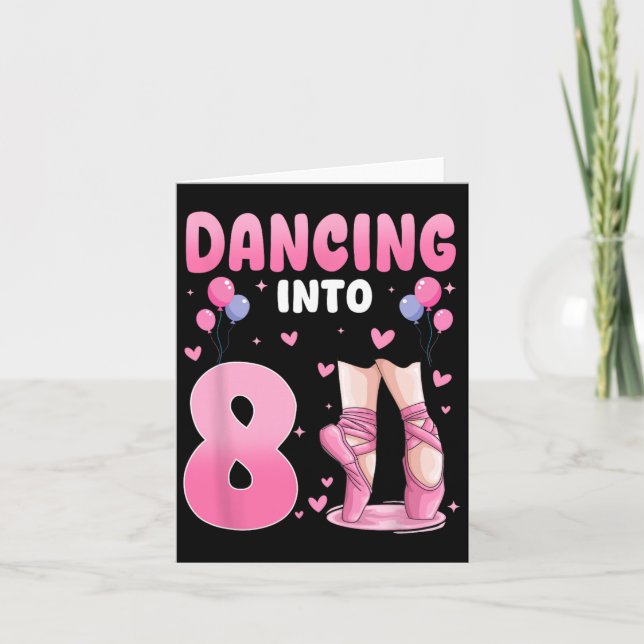 Dansa till 8:e födelsedag, 8 år gammal kort (Framsida)