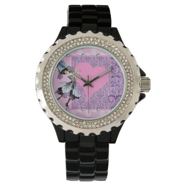 Dansa Vintage Flower Fairy Fantasy Design LeahG Armbandsur (Framsida)