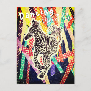 Dansa zebra funky blandade mediekort vykort