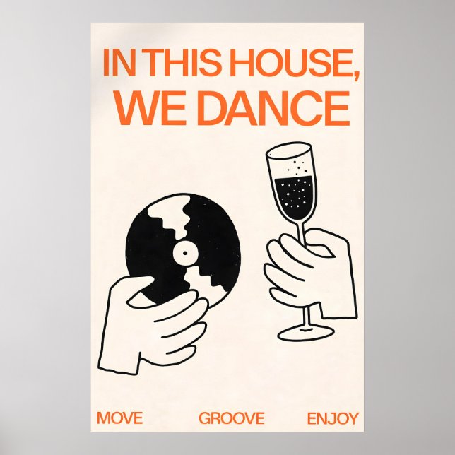 Dansaffisch, Modern typografi väggkonst, Musik Poster (Framsidan)