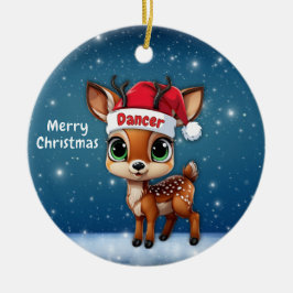 Dansande babyhjort, hjort, dovhjort, ren🦌 🎄 julgransprydnad keramik