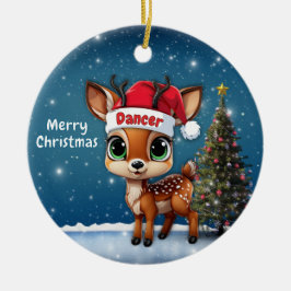 Dansande babyhjort, hjort, rådjur, ren🦌 🎄 julgransprydnad keramik