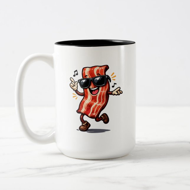 Dansande bacon Två-Tonad mugg (Vänster)