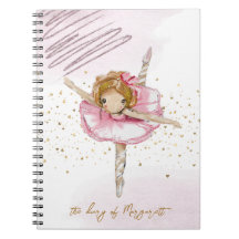 Dansande balettflicka hennes rosa vackra dagbok