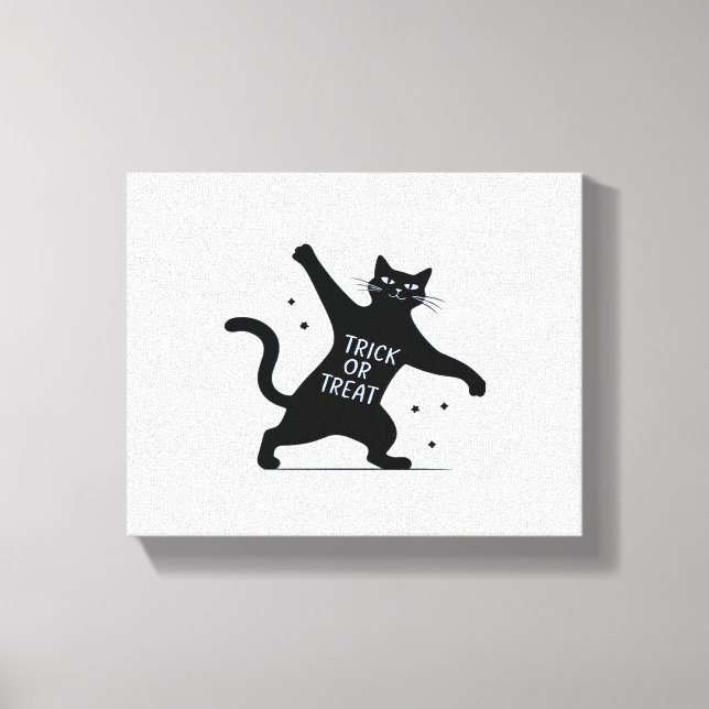 Dansande Black Cats Spooktacular Trick-Trea Canvastryck (Framsida)