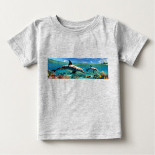 Dansande delfiner i ett korallparadis t shirt
