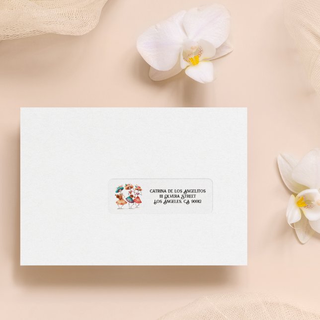 "Dansande död", anpassningsbar Returadress Etikett (Skapare uppladdad)
