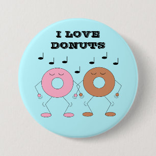 Dansande Donuts Blå Knapp
