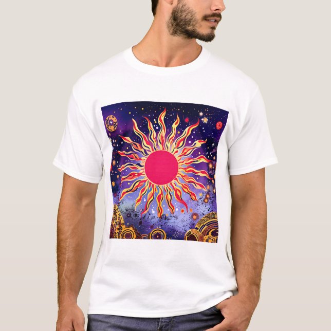 "Dansande eld på kosmos" Sol T Shirt (Framsida)