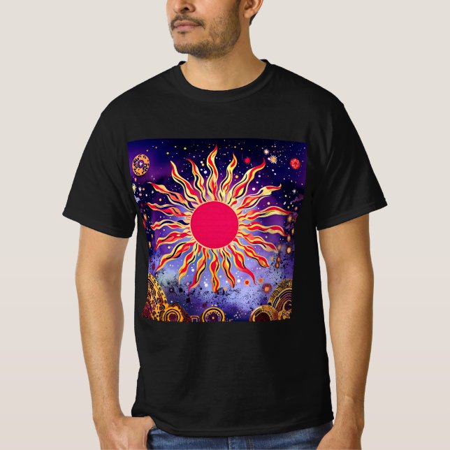 "Dansande eld på kosmos" Sol T Shirt (Framsida)