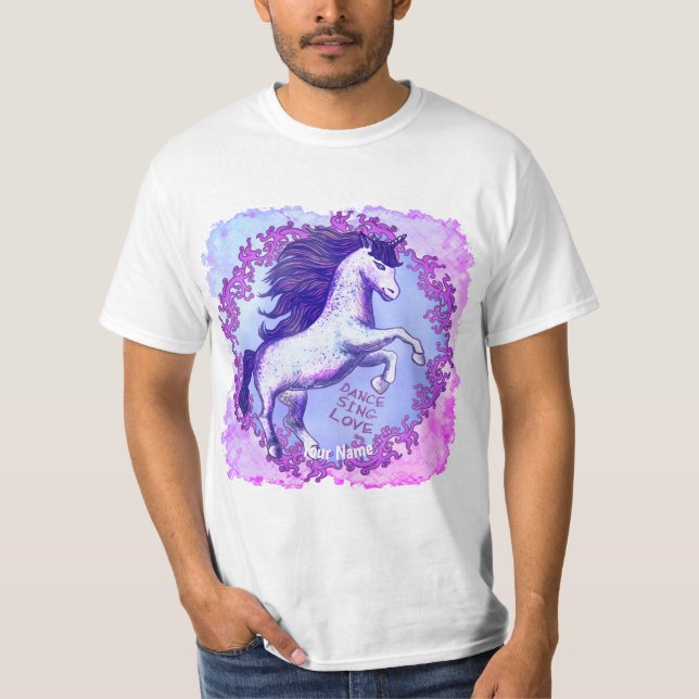 Dansande Enhörning   T Shirt (Framsida)