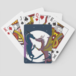 Dansande Fantasy Drakälskande Mystisk Illustration Casinokort