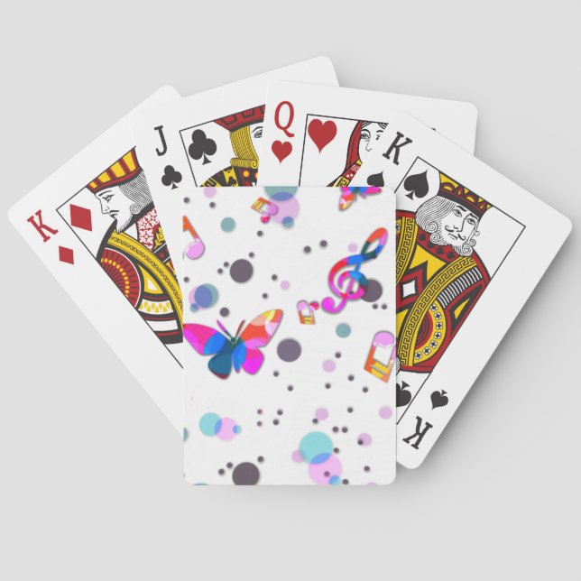 Dansande färgrik musik casinokort (Baksidan)