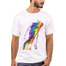 Dansande figur med prideflagga
