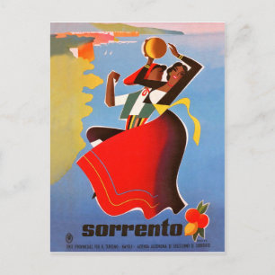 Dansande flickor från Sorrento, Italien, vintage r Vykort