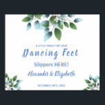 Dansande fötter flip flops | Eukalyptus bröllopssk Poster<br><div class="desc">Gör den till din egen genom att lägga till din text (och personliga foton). För att få tillgång till avancerade redigeringsverktyg,  gå till "Personliggör",  scrolla ned och tryck på länk "klicka för att anpassa ytterligare". Se den fullständiga samlingen för alla matchande design!</div>