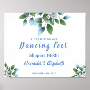 Dansande fötter flip flops Eukalyptus bröllopssk Poster