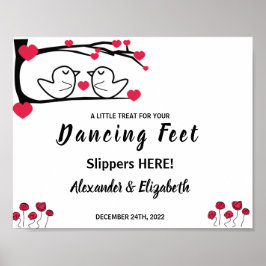 Dansande fötter flip flops | Love Bird bröllopssky Poster