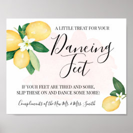 Dansande fötter skylt Flip Flops Bröllop Citroner 
