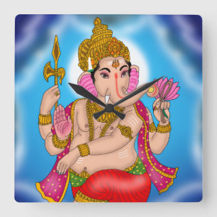 Dansande Ganesha-klocka Fyrkantig Klocka