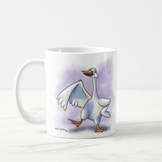 Dansande Gås Tecknad Film Kaffemugg (Vänster)