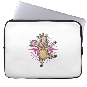 Dansande Giraff Diskotekskula Vintage Gravyr Tröja Laptop Fodral