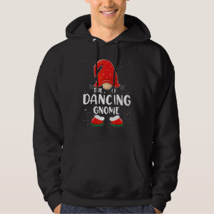 Dansande Gnome Buffalo Rutig Matchande Familj Jul Hoodie