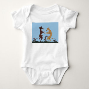 Dansande Greyhounds & Kanin Vänner Inbjudan T Shirt