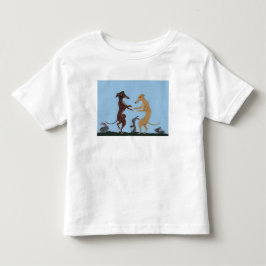 Dansande Greyhounds och Bunny Friends T-Shirt