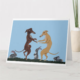 Dansande Greyhounds och kanin-vänner inbjudan
