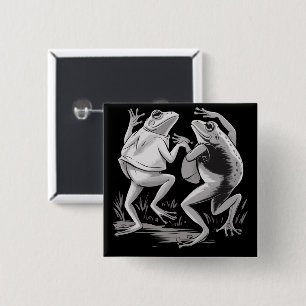 Dansande grodor Toad Goblincore Mörk akademi Retro Knapp