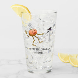 Dansande Halloween-pumpa och spöke Glaskopp