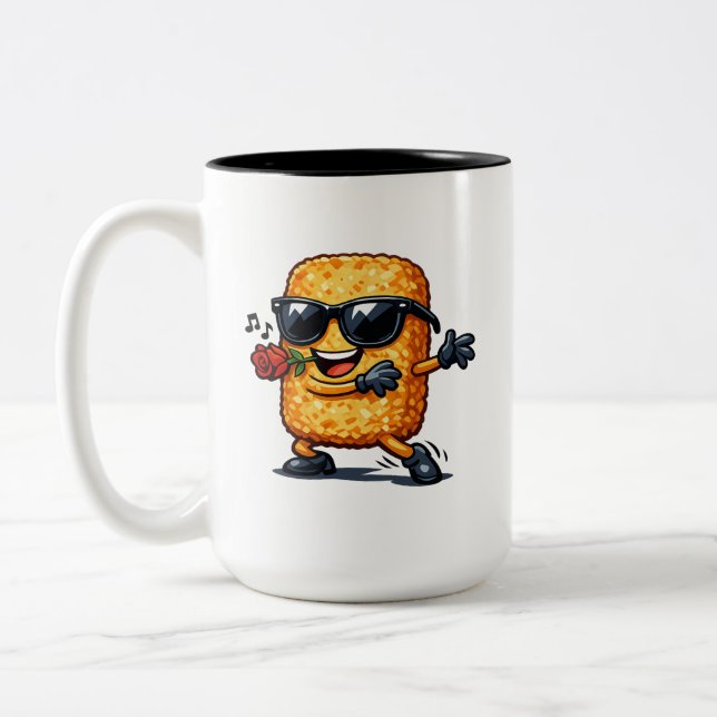 Dansande hashbrown Två-Tonad mugg (Vänster)