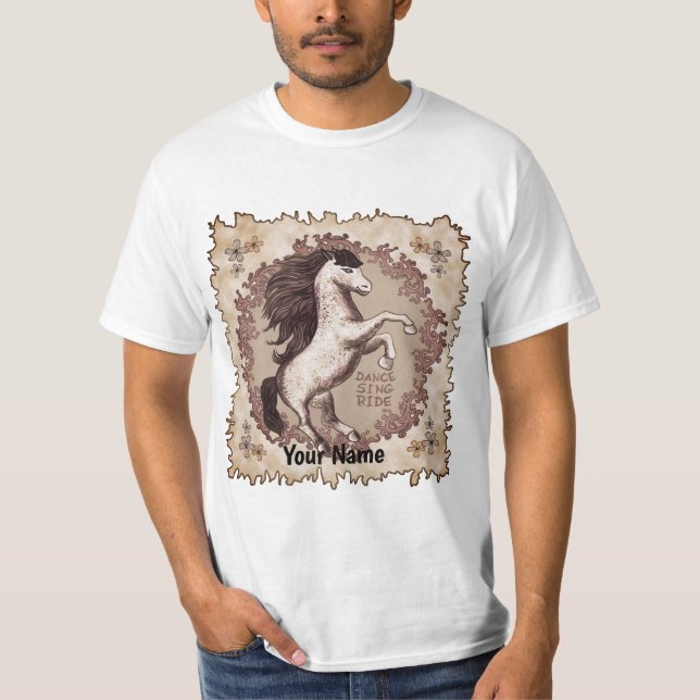 Dansande häst t-shirt  (Framsida)