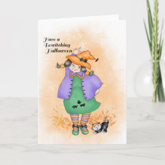 Dansande häxa och katt kort