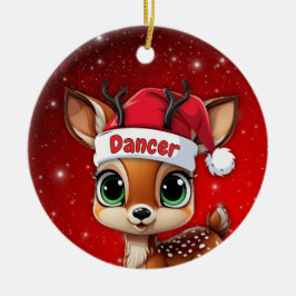 Dansande hjortbaby, hjort, dovhjort, ren🦌 🎄 julgransprydnad keramik