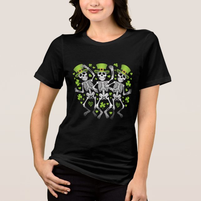 Dansande irländska skelett t shirt (Framsida)