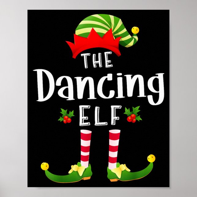 Dansande jul tomte matchande pyjamas jul fest  poster (Framsidan)