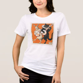 Dansande kanin och katt t shirt