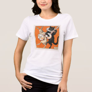 Dansande kanin och katt t shirt