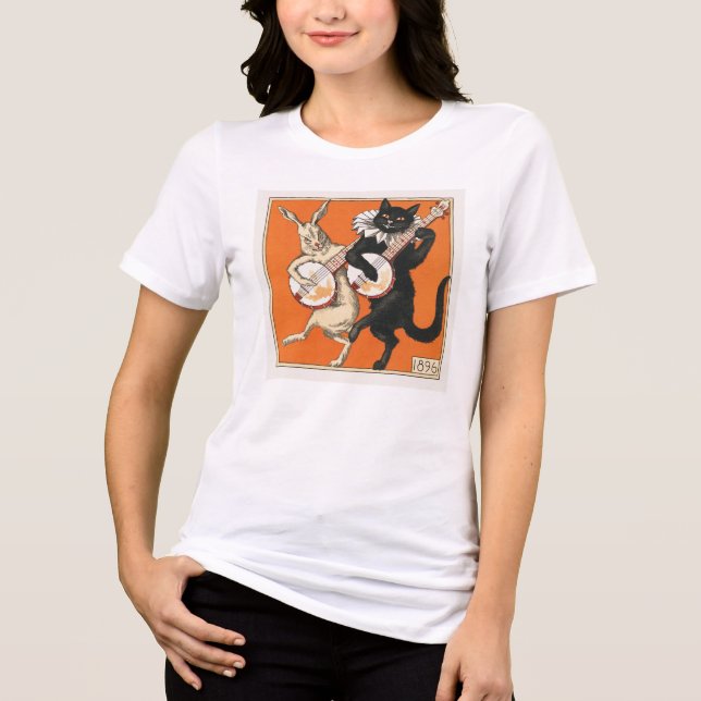 Dansande kanin och katt t shirt (Framsida)